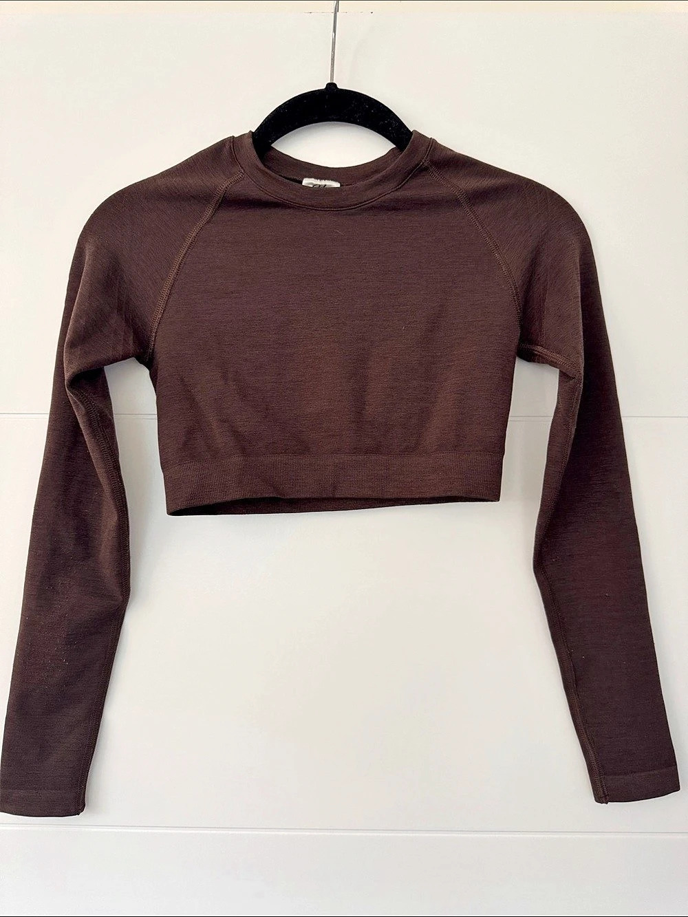 YoungLA Long Sleeve Cropped Top Brown XS